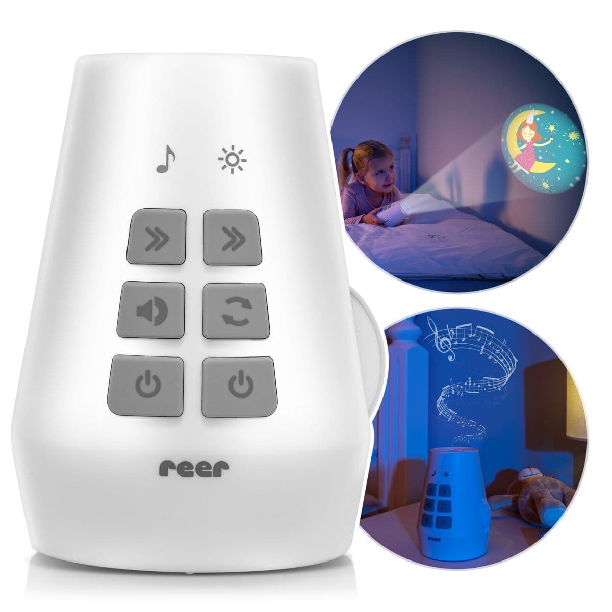 reer DreamBeam proiettore a motivi con melodie per dormire e suoni del