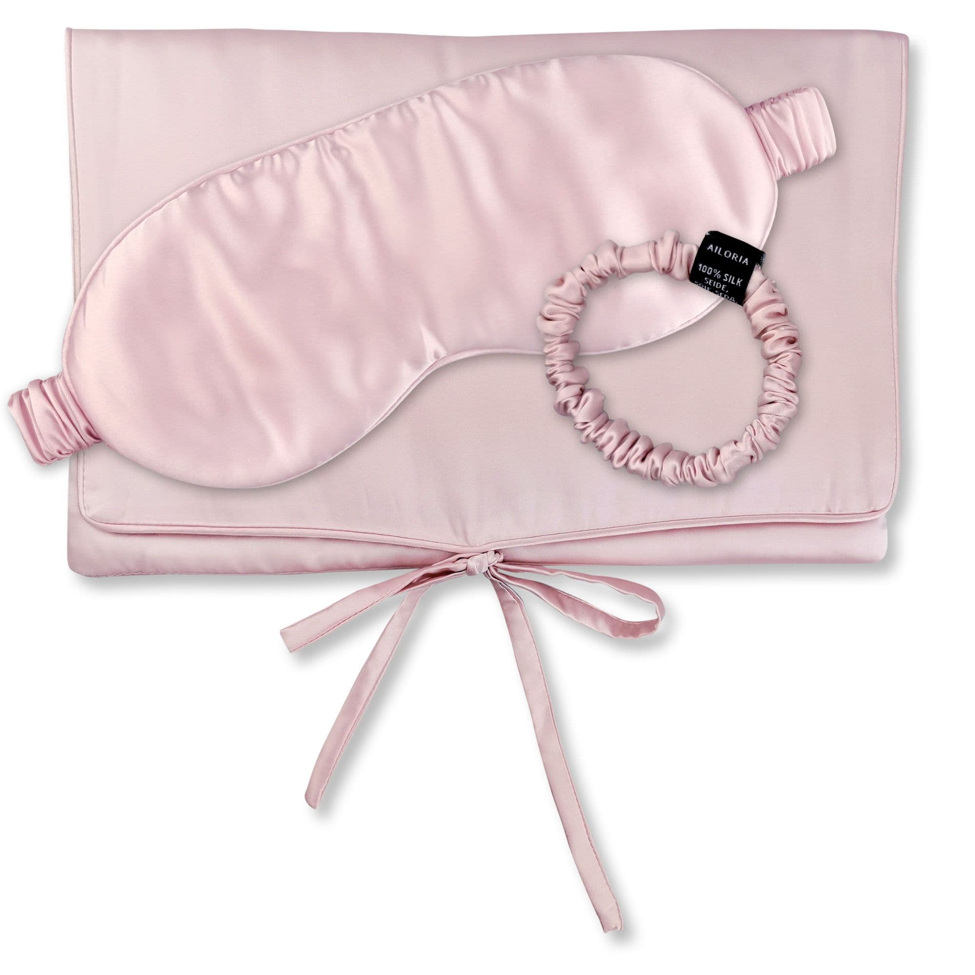 AILORIA Travel Set Beauty S - borsa di seta, maschera per il sonno e s