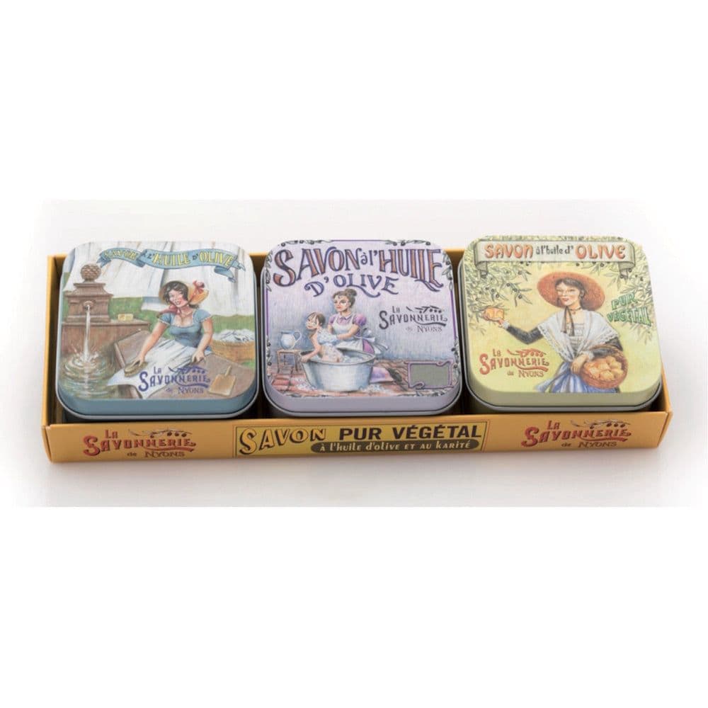 La Savonnerie de Nyons - Scatola in Metallo con Sapone 3 pz. Set di sa