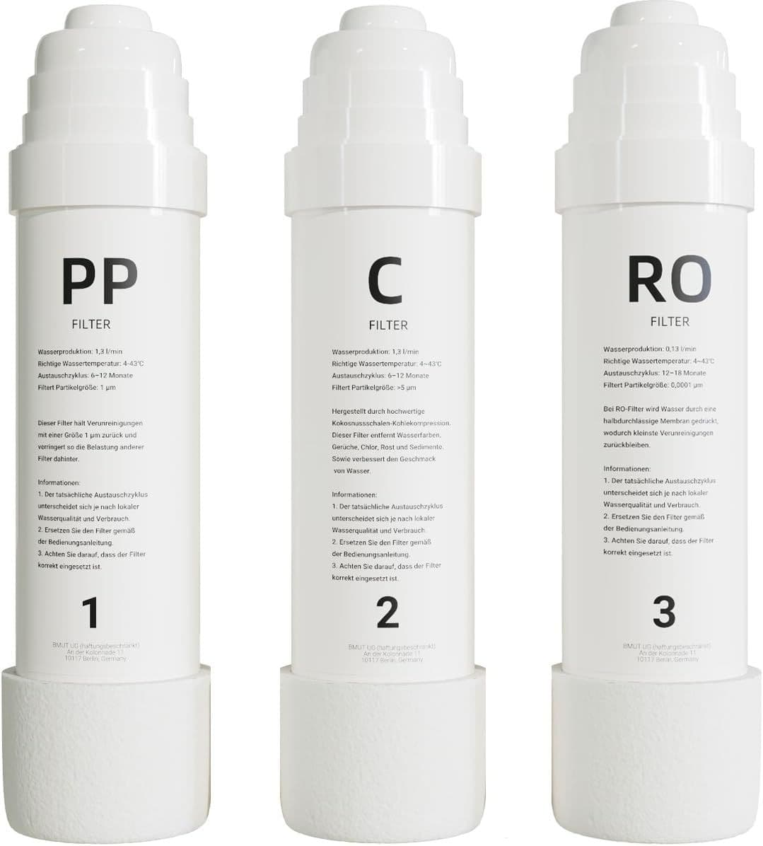 BMUT Membrana della cartuccia del filtro dell'acqua 3 pz Filtro