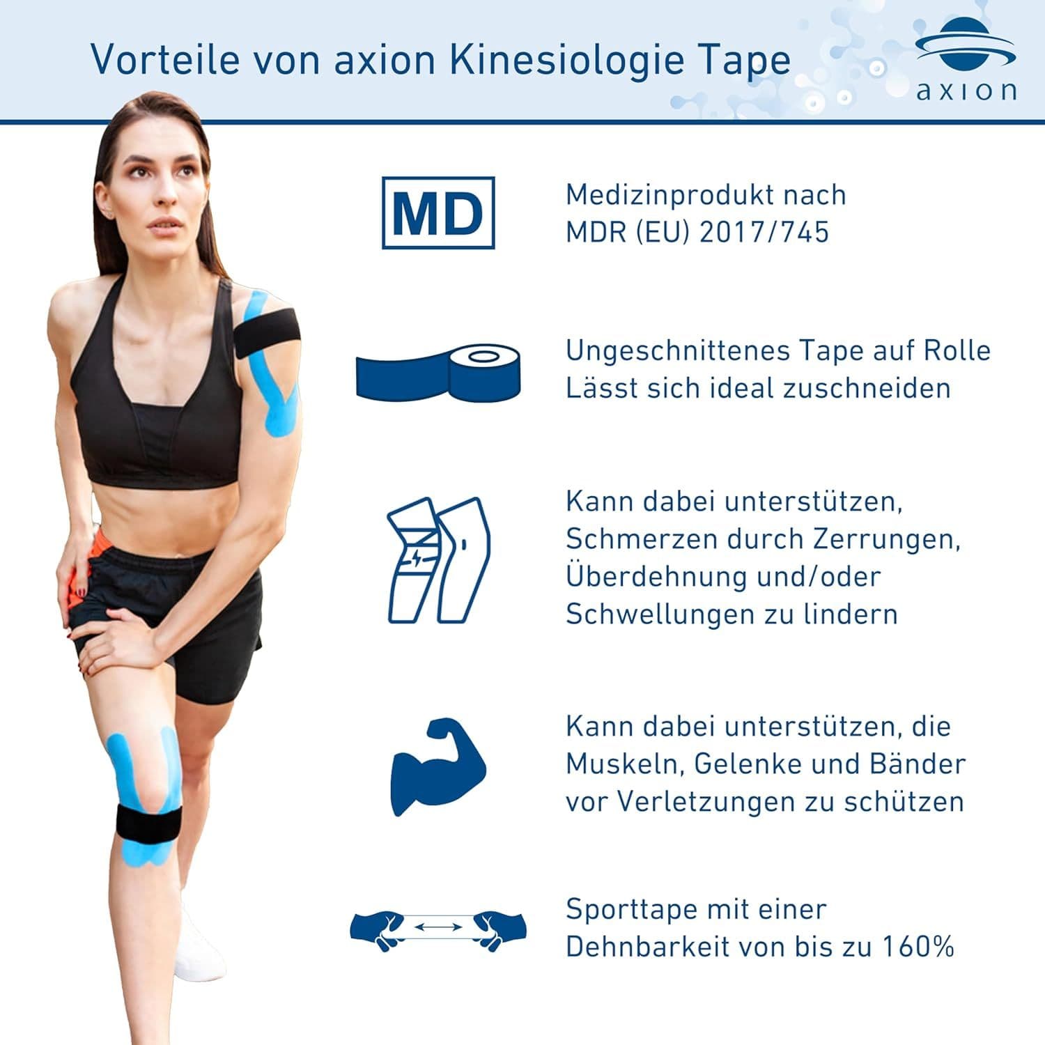 axion® Nastro Kinesiologico - Kinesiotape - DISPOSITIVO MEDICO 2 pz Be view 2