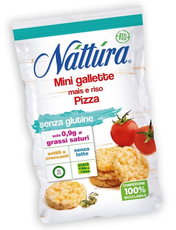 Mini Gallette di Riso e Mais Gusto Pizza Senza Glutine - Nattura 30 g