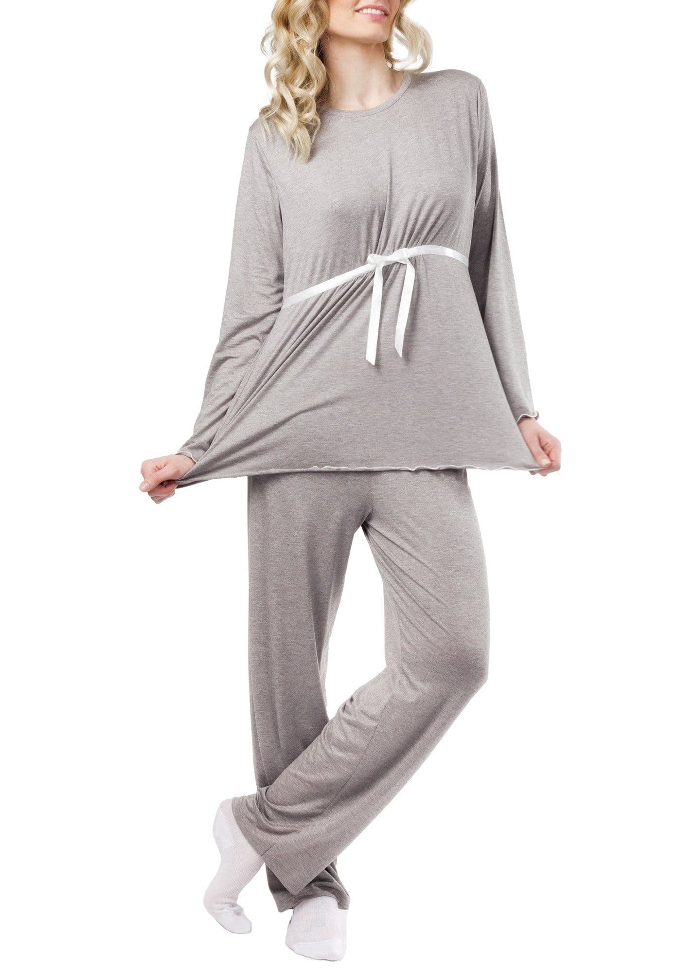 MYSANITY® Pigiama due pezzi gravidanza Grigio 1 St