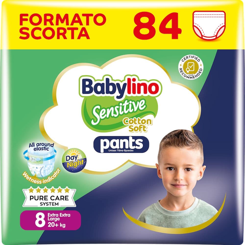 Babylino Sensitive Cotton Soft Pannolini Mutandina Taglia 8, Pants XXL
