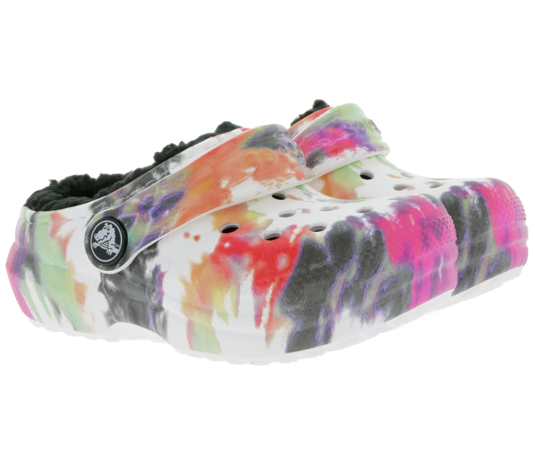 crocs classico foderato tie-dye scarpe da casa per bambini zoccoli foderati con doppio comfort crocs colorato