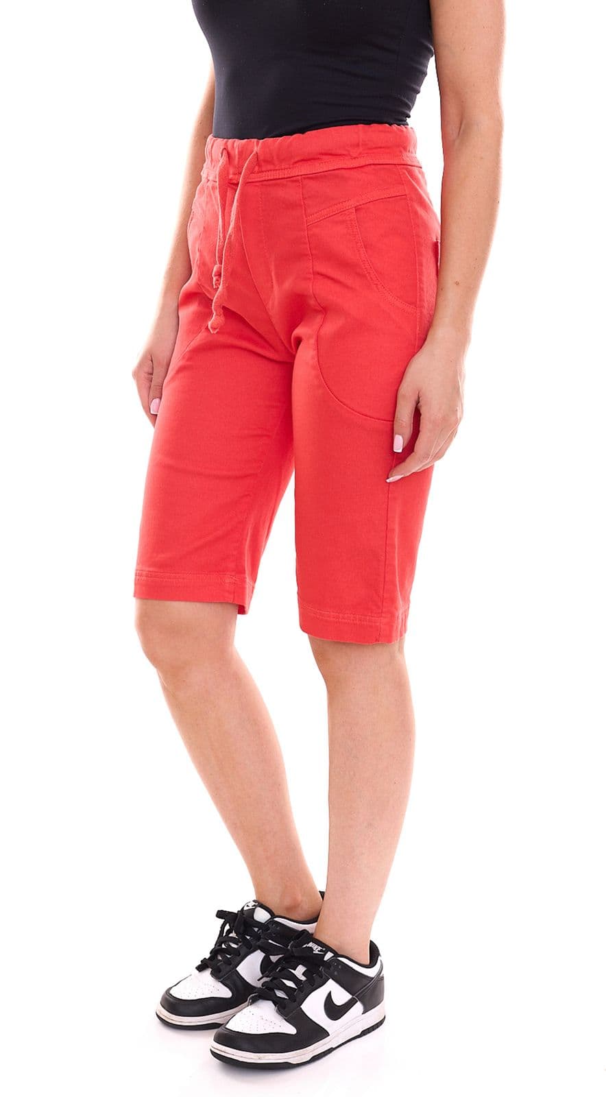 PLEASE shorts donna tessuto shorts con laccetto pantalone bermuda estivo 49786149 rosso view 2