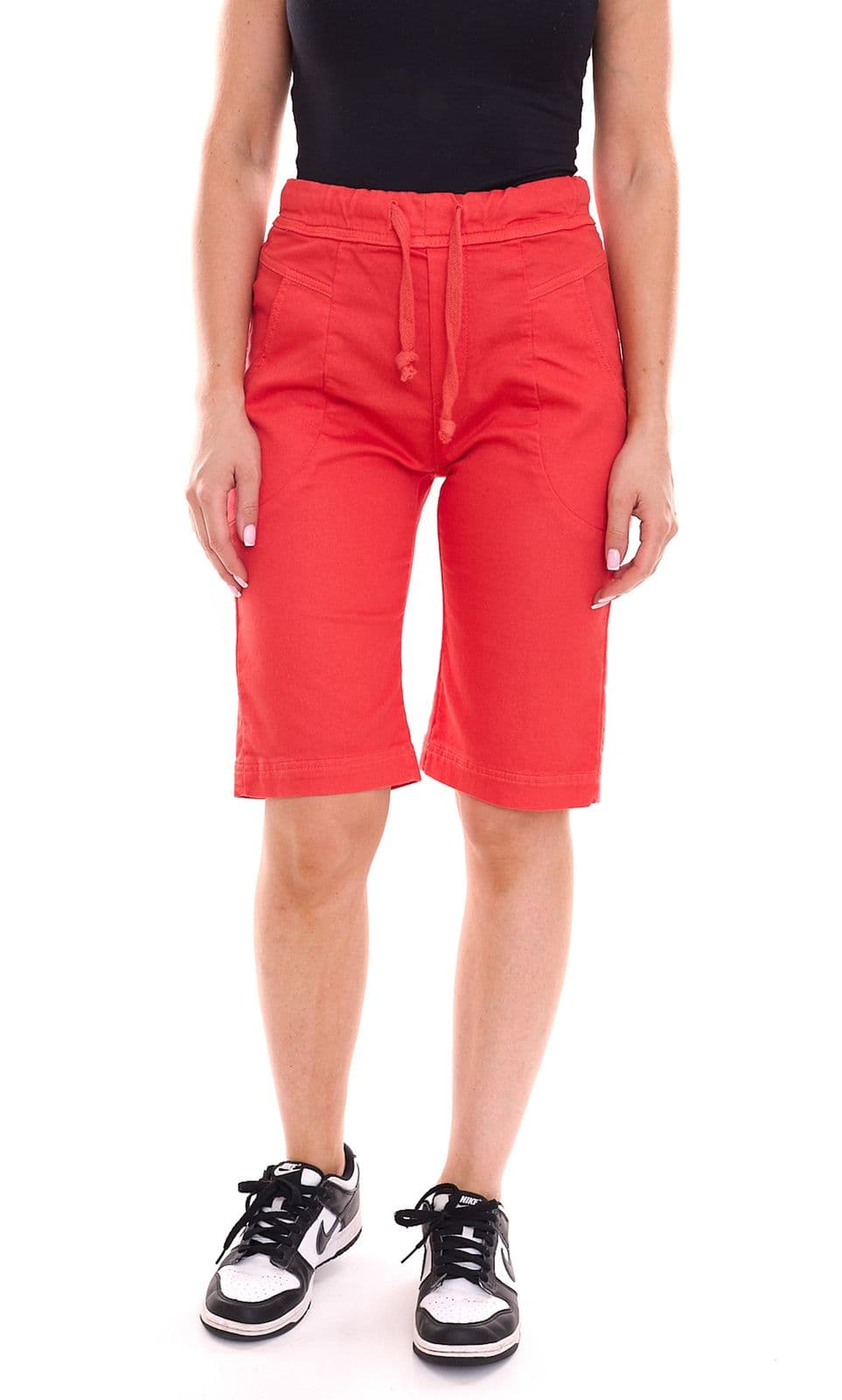 PLEASE shorts donna tessuto shorts con laccetto pantalone bermuda estivo 49786149 rosso