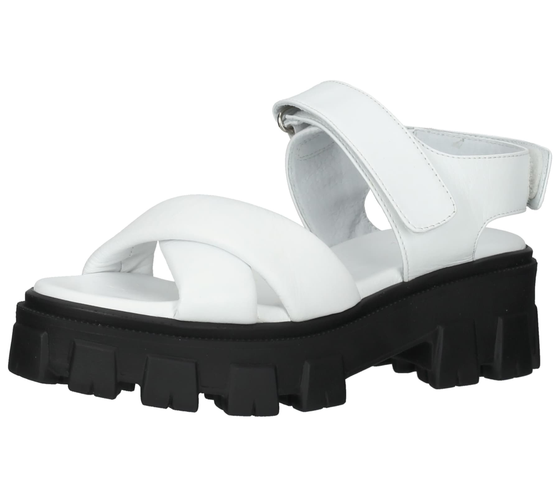 ILC Andrea sandali da donna con plateau e chiusura in velcro sandali in vera pelle C45-8543-02 bianco