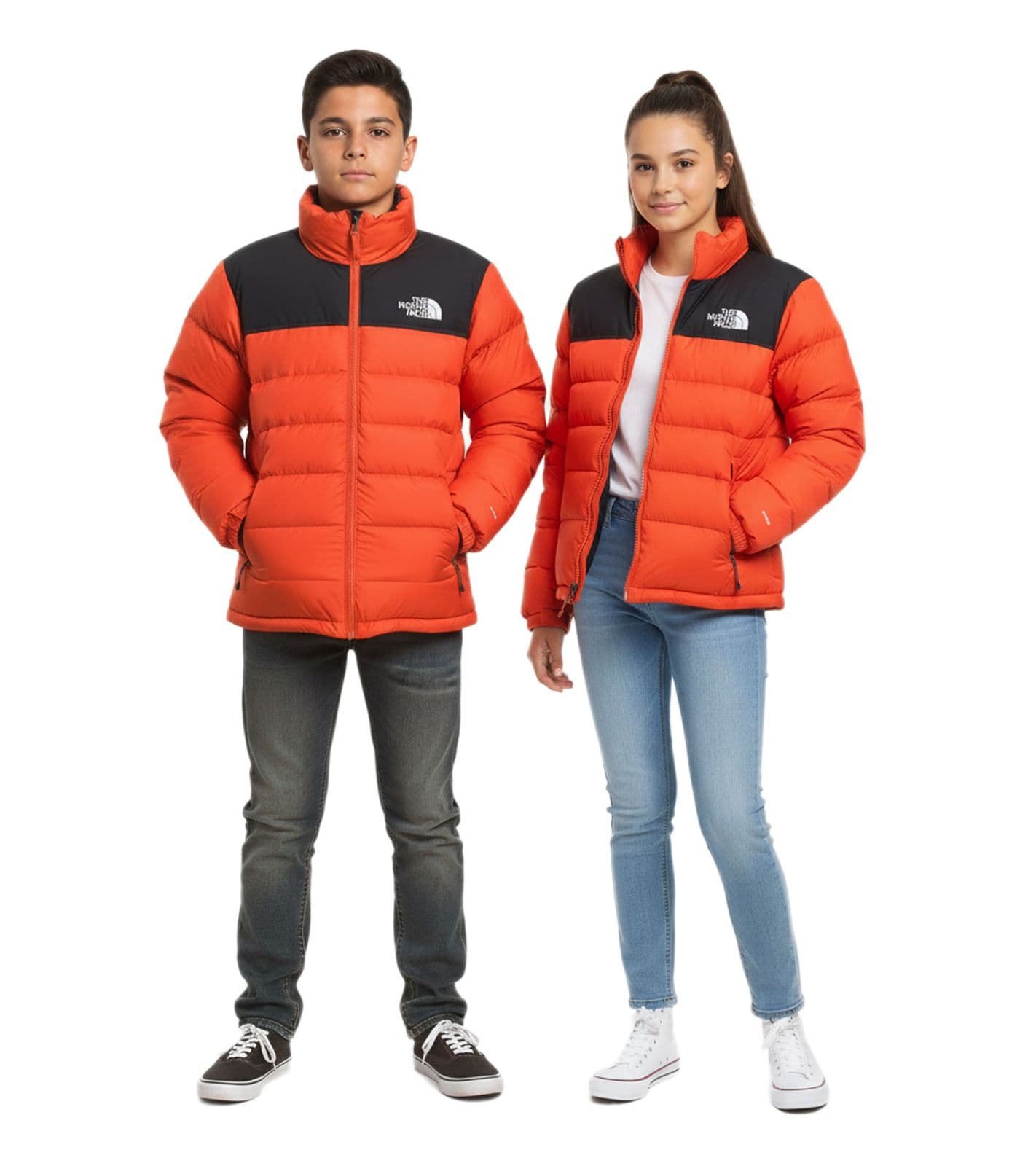 THE NORTH FACE Massif piumino giacca da sci per bambini e ragazzi giacca da neve idrorepellente NF0A827Z1W2 arancione/nero