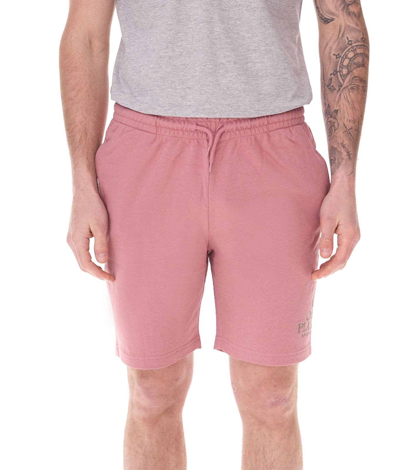 PLAYBOY x DEF pantaloncini da tuta da uomo con piccola scritta "CASA PLAYBOY" pantaloncini sportivi jogger DFPBSH1001 rosa