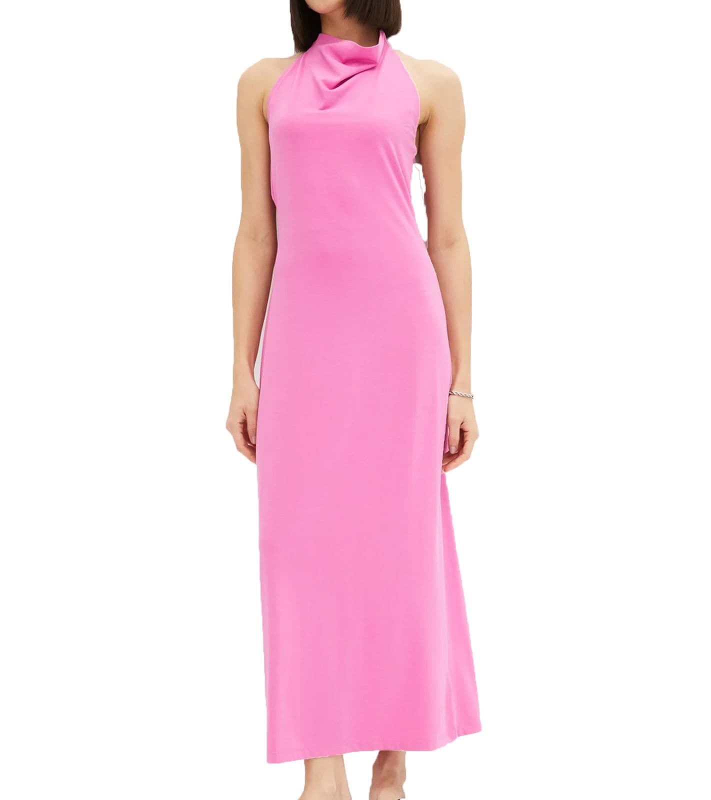 abito lungo estivo da donna con scollo all'americana e schiena stravagante maxi abito 905374 rosa