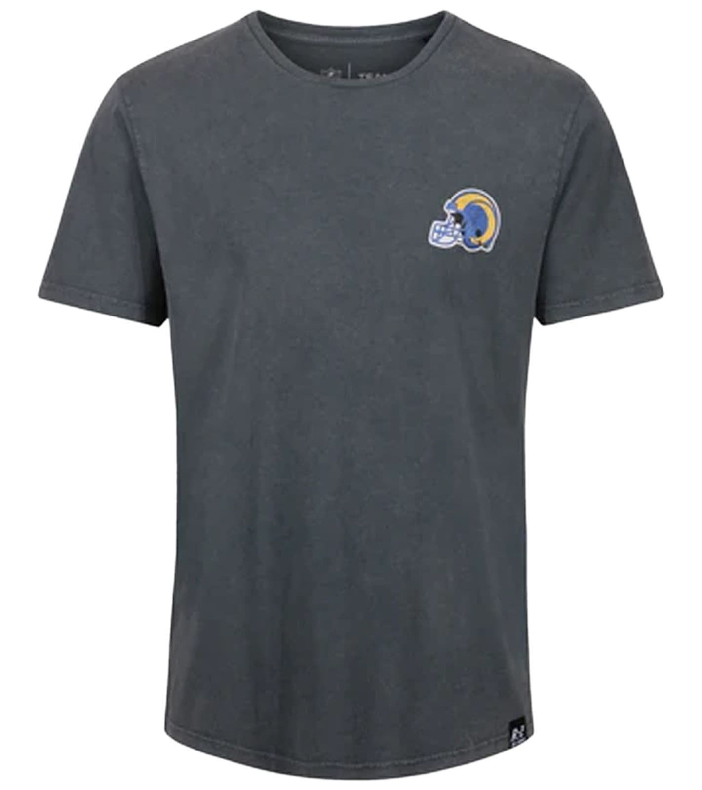 RE:COVERED X NFL Los Angeles Rams Maglietta da football da uomo con casco da football, girocollo in cotone, RCNFL1315H, grigio view 2