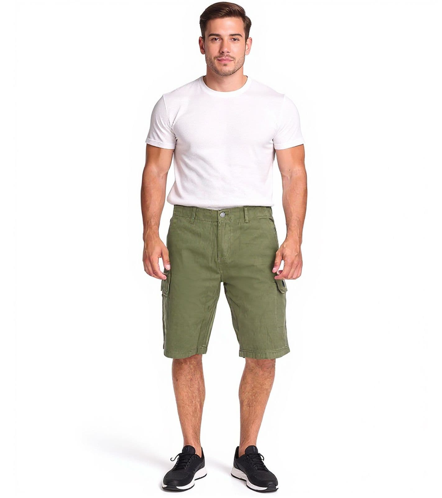 U.S. POLO ASSN. Pantaloncini cargo da uomo per il tempo libero, leggeri con ricamo U.S. Polo, codice articolo 143 68147 52661 149 Cachi