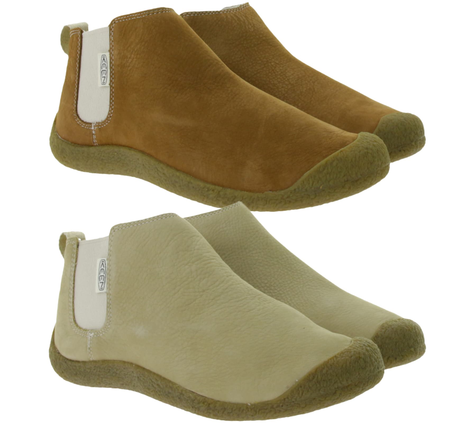 Stivaletti da donna KEEN Mosey Chelsea, scarpe slip-on in vera pelle con plantare estraibile, marrone o beige