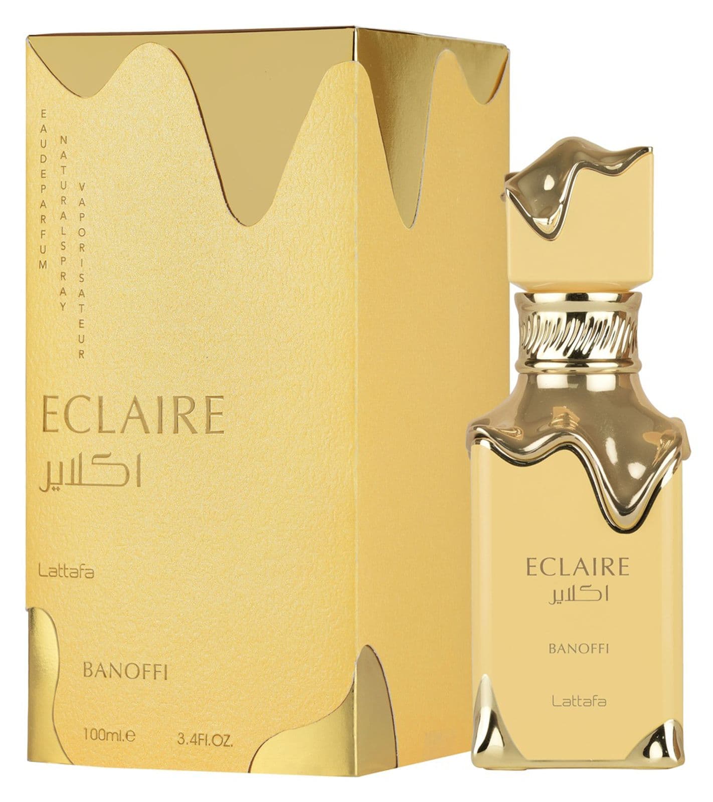 Irresistibile profumo unisex Lattafa Eclaire Banoffi, fragranza corpo dolce e calda per donna e uomo, 100 ml Oro