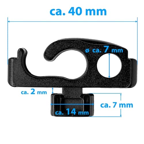 Ganci per la rete "Super" per reti per porte - Colore: nero