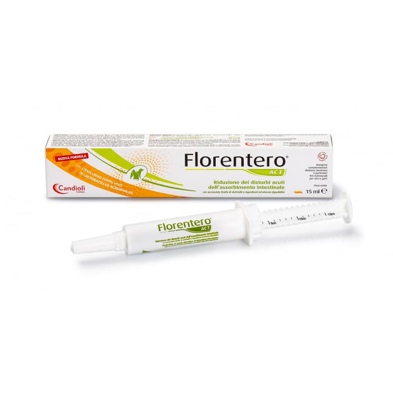 FLORENTERO ACT (siringa da 15 ml) - Mangime complementare in pasta per il supporto al microbiota intestinale in cani e gatti