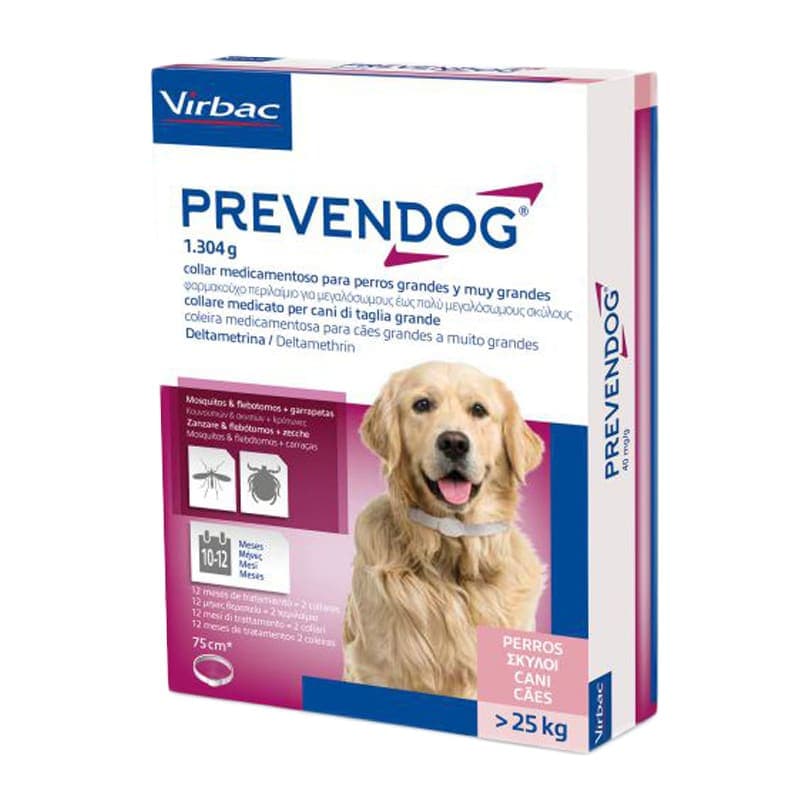 PREVENDOG COLLARE 75 cm (2 pezzi) - Protezione a lunga durata contro parassiti del cane