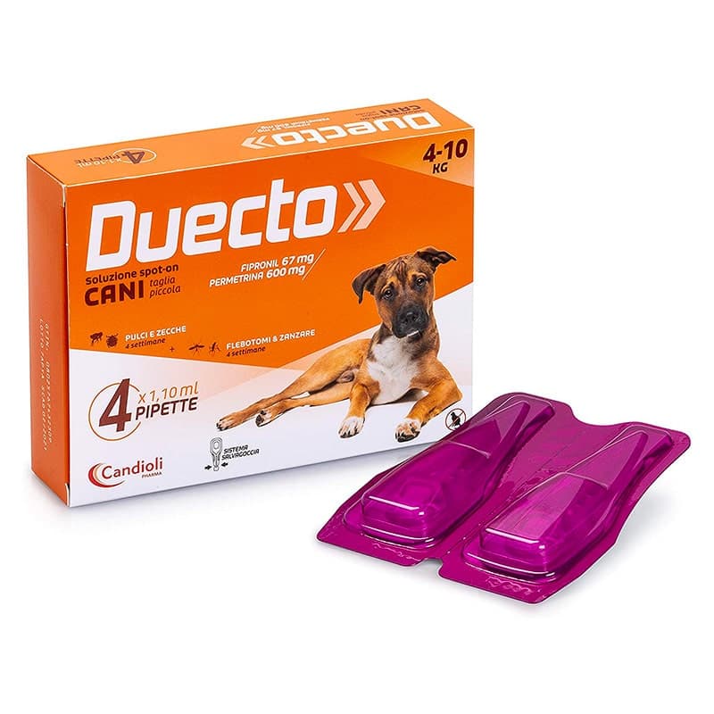 DUECTO 4/10 Kg (4 pipette) - Antiparassitario ad ampio spettro in pipette per cani di taglia piccola