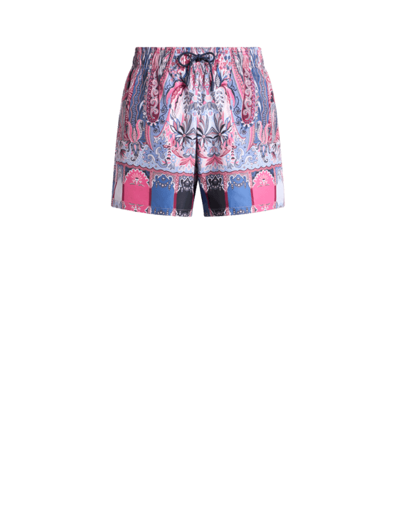 Etro, Costume Con Stampa Paisley Floreale Piazzata, Uomo, Rosa, Taglia 3XL