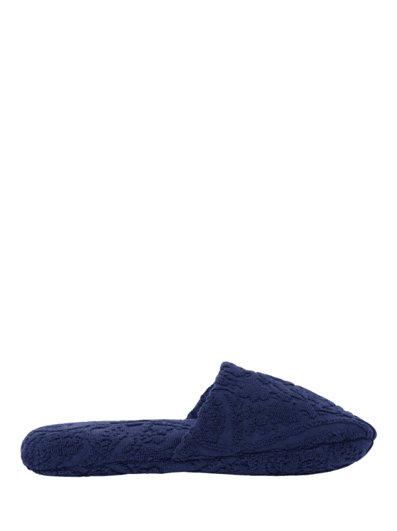 Etro, Ciabatte Da Bagno Jacquard In Spugna Di Cotone, Blu