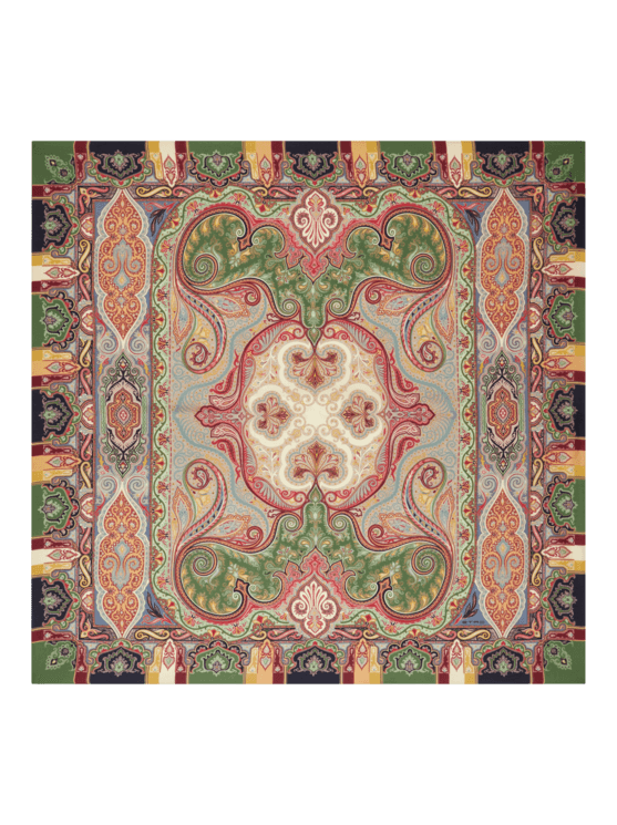 Etro, Scialle In Lana E Seta Con Stampa, Donna, Beige
