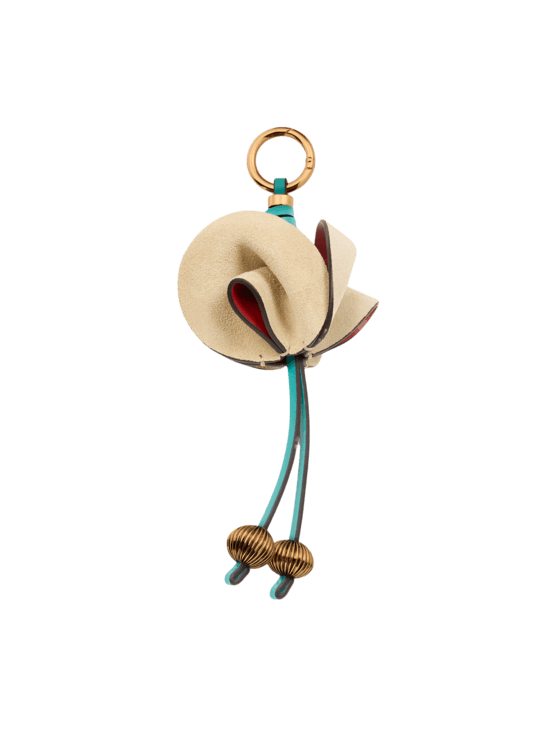 Etro, Charm Con Fiore In Suede, Donna, Panna