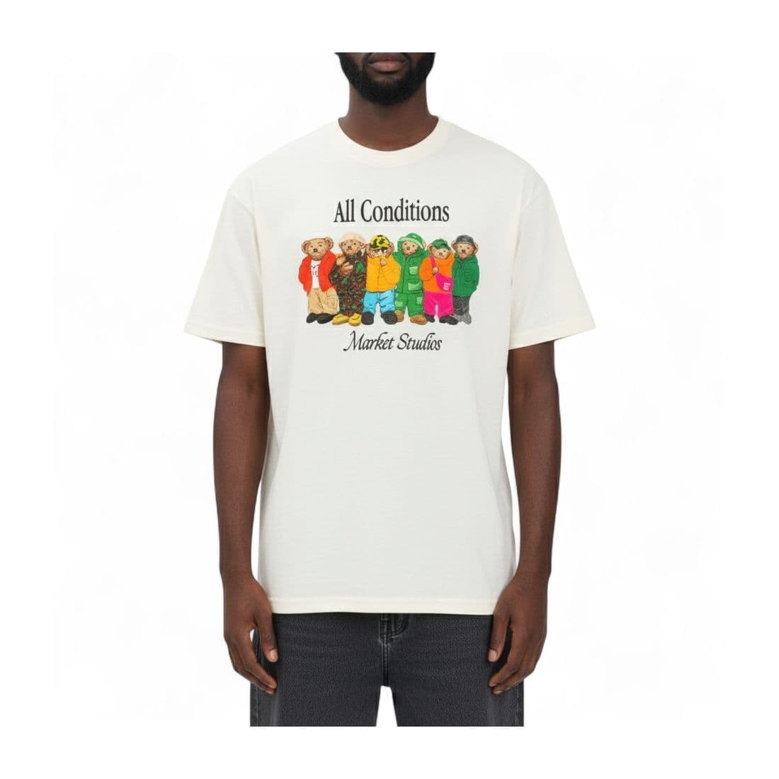 MARKET - T-Shirt con Stampa - Colore: Bianco,Taglia: L