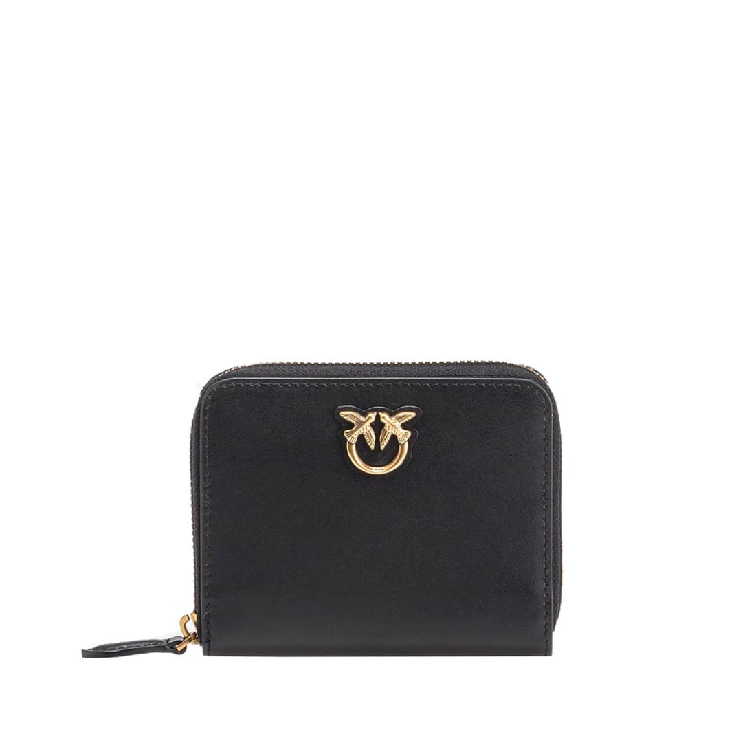 PINKO - Portafoglio zip around con logo Love Birds Diamond Cut - Colore: Nero,Taglia: TU