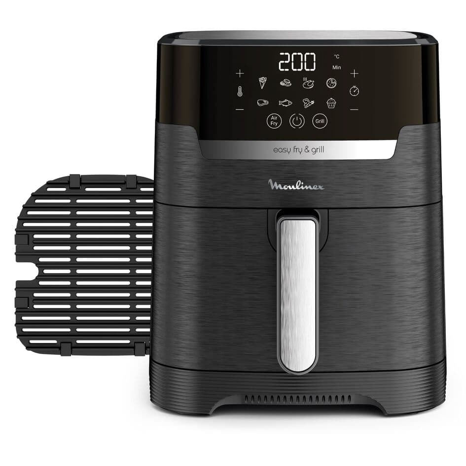 Moulinex Easy Fry et Grill  Friggitrice Ad Aria 4.6L 1Kg  Digitale  Funzione Grill  Griglia In Alluminio Pressofuso