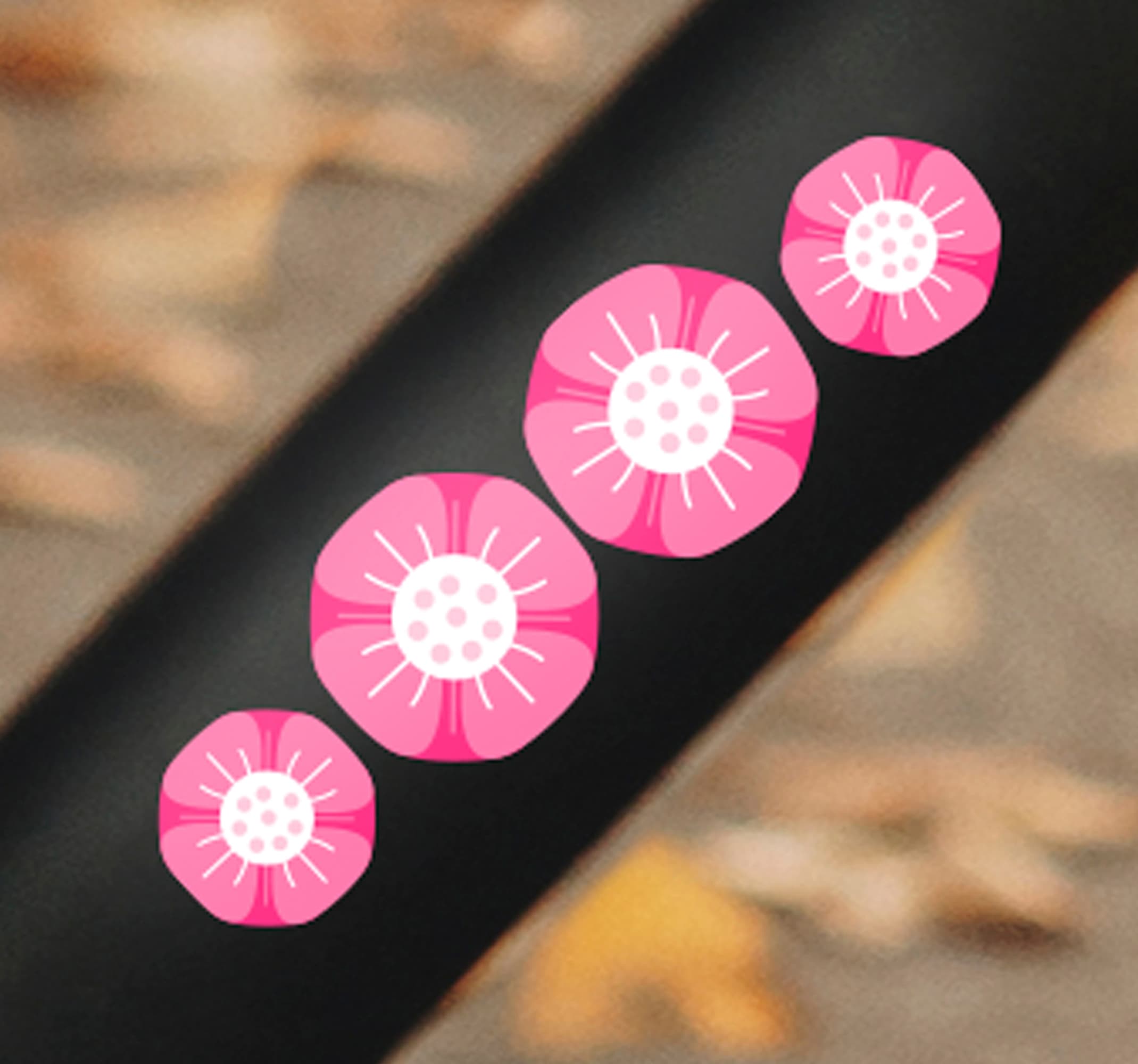 Adesivo per bici Fiori arrotondati