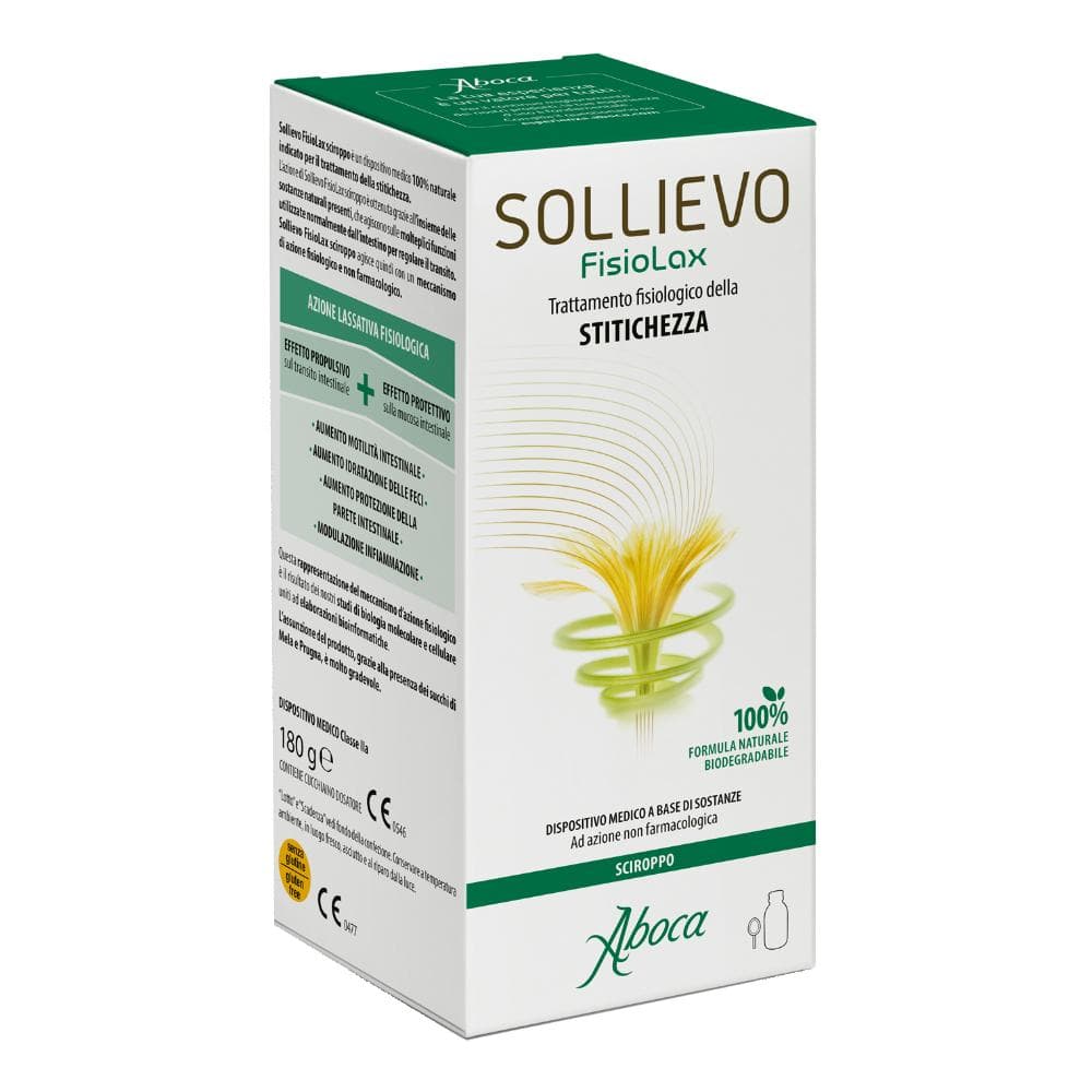 Sollievo Fisiolax Sciroppo - Aboca - 180 grammi - Integratore alimentare utile per il trattamento della stitichezza