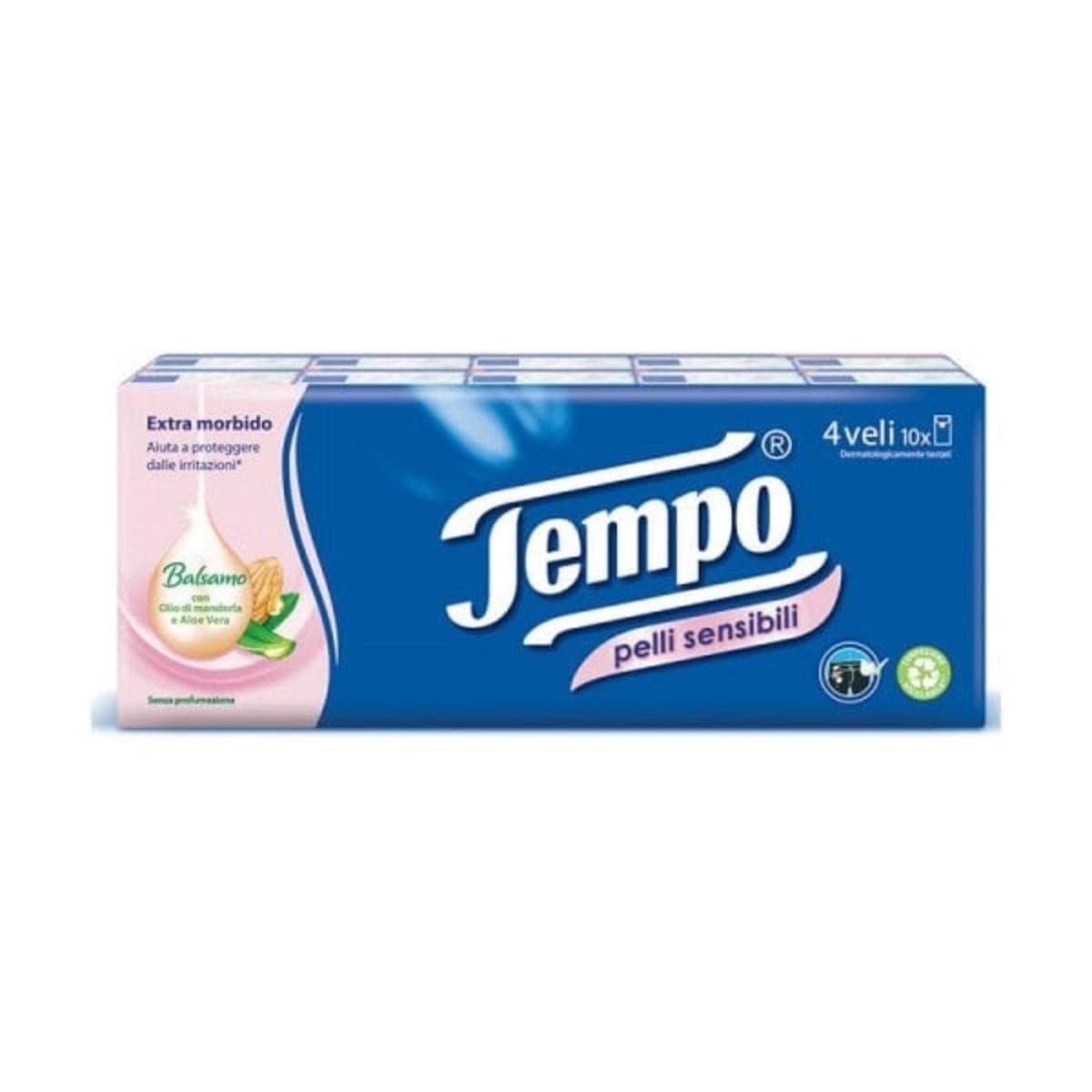 Essity Italy Tempo Fazzoletti Pelli Sensibili 10x9 Pezzi