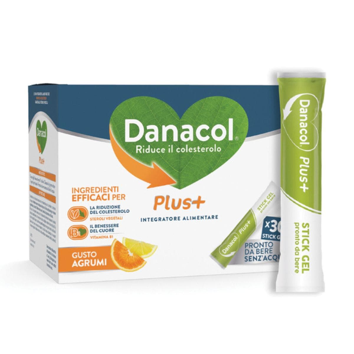 Danacol Plus+ Integratore Alimentare, 30 Stickgel