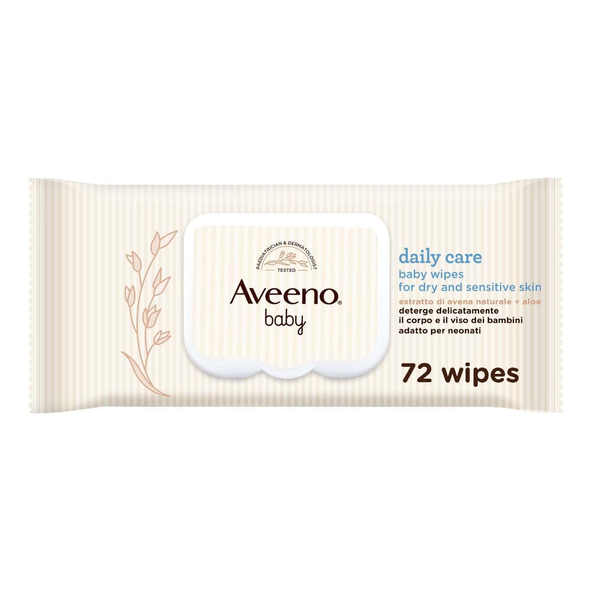 Aveeno Baby Daily Care - Salviettine per Neonati e Bambini, 72 Salviette