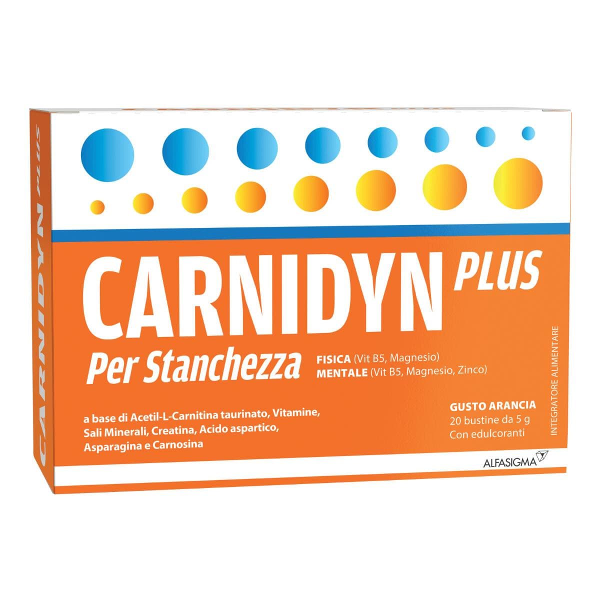 Carnidyn Plus Integratore per Stanchezza Fisica e Mentale, 20 Bustine