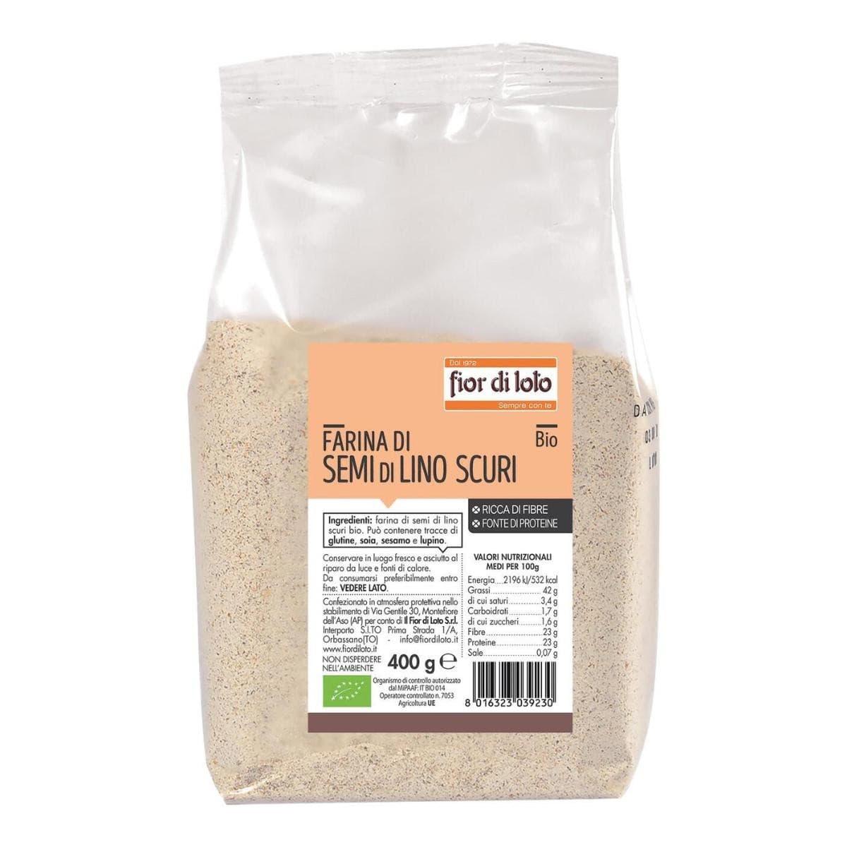 FARINA SEMI LINO SCURI BIO400G