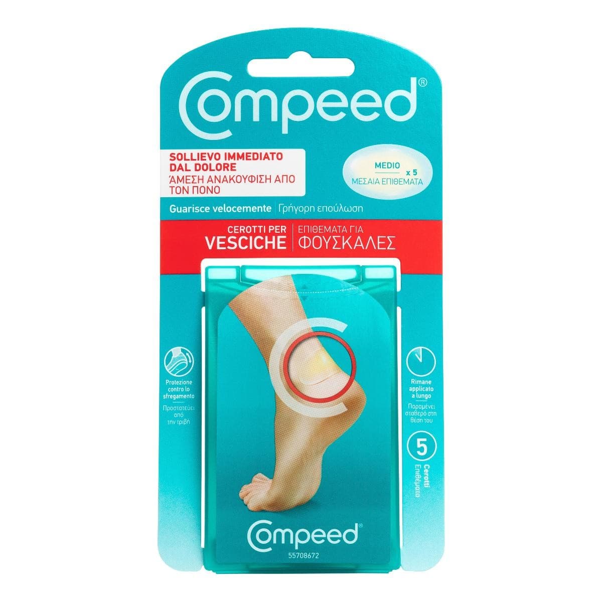 Compeed Cerotti Per Vesciche Medio, 5 Cerotti