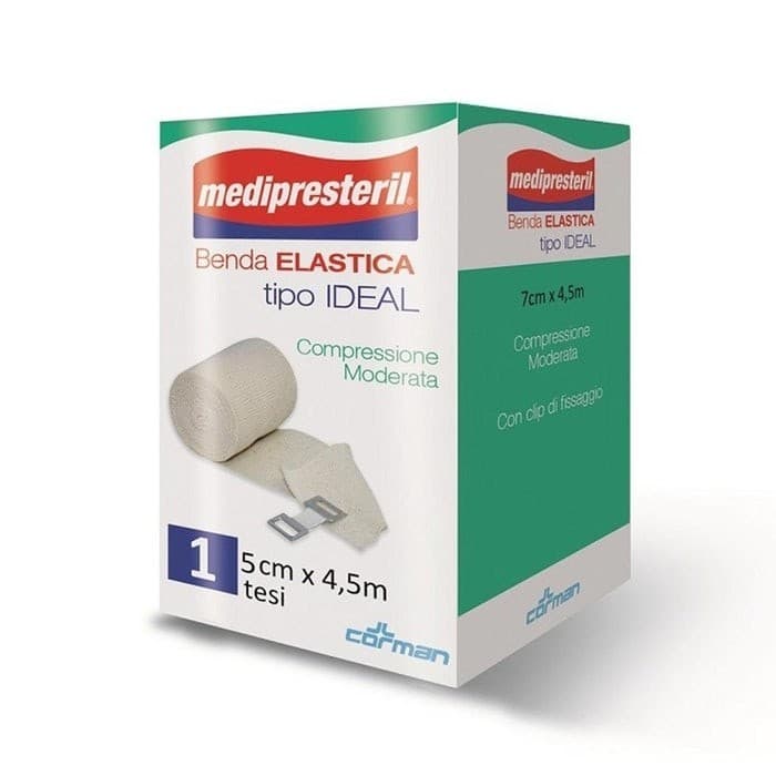 Medipresteril Benda Elastica Ideal Compressione Moderata, 5cm x 4,5m
