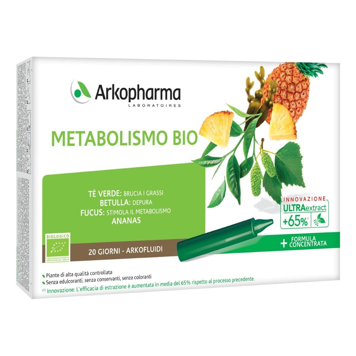 Arkopharma Arkofluidi - Metabolismo Bio Integratore Alimentare, 20 Fiale