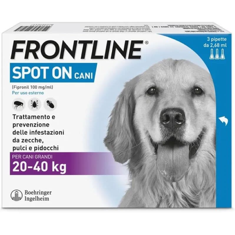 Frontline Spot On Cani x3 Antiparassitario Contro Pulci, Zecche E Pidocchi (20-40Kg)