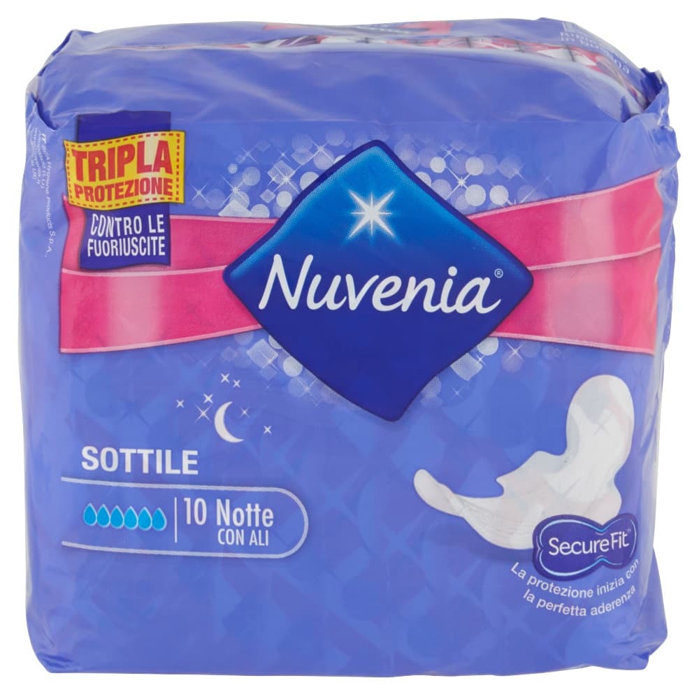 Nuvenia Notte Assorbente Sottile con Ali 10 pezzi