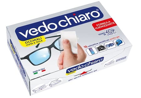 Vedo Chiaro Salviettine per Pulizia degli Occhiali 16 Pezzi