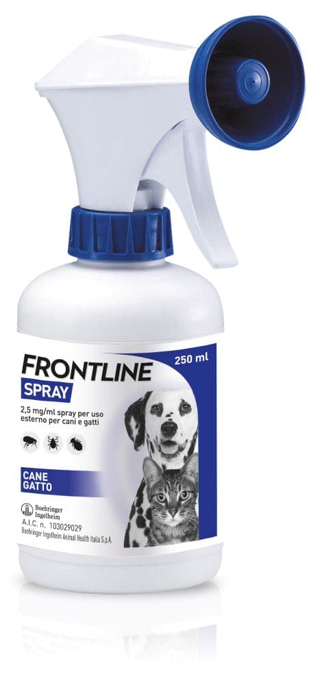 Frontline Spray Antiparassitario per Cani, Gatti e cuccioli - Protegge contro Pulci, Zecche E Pidocchi - 250 ml