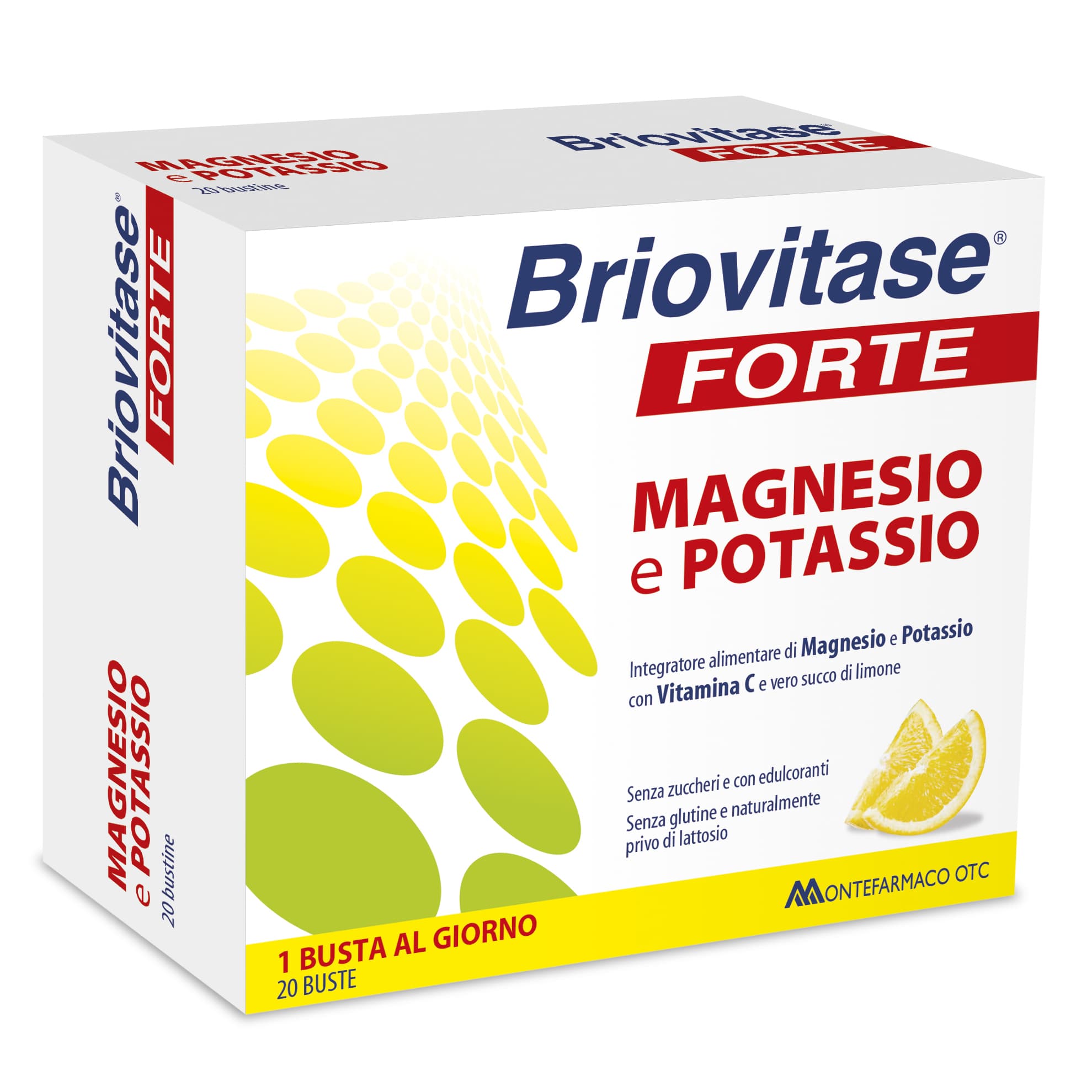 Briovitase Forte - Integratore a base di Magnesio, Potassio e Vitamina C - 20 Buste