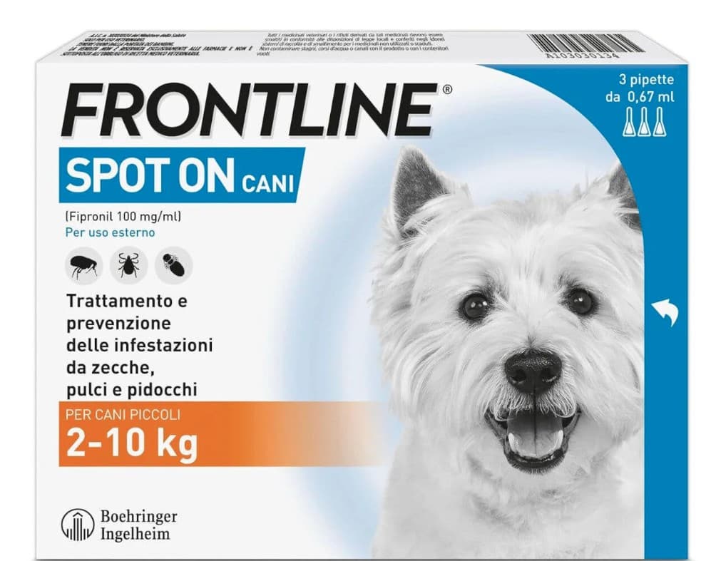 Frontline Spot On Antiparassitario Cani 2-10Kg 3 pipette