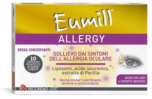 Eumill Allergy Gocce Oculari 10flaconcini Da 0,5ml Per Trattamento Di Bruciore Rossore E Prurito Dell'occhio