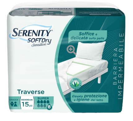 Serenity Soft Dry Sensitive Traverse Super – 80x180 cm - 15 pezzi