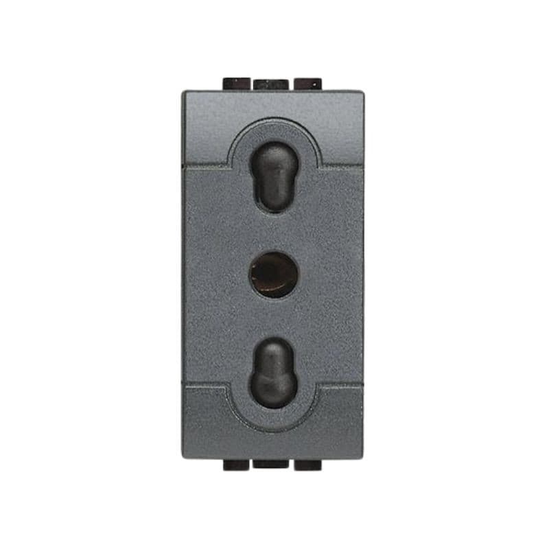 Presa Bipasso 2P+T 10A e 16A Antracite Living Light BTICINO - L4180