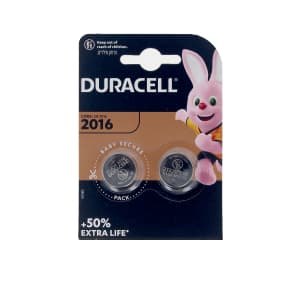 Pacco batterie DURACELL BUTTON LITHIUM 3V 2016 DL/CR2016 x 2 u